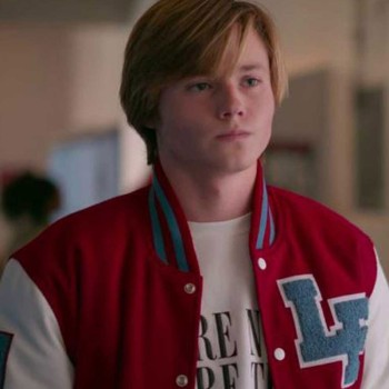 Sacha Carlson Julie and The Phantoms Red and White Varsity Jacket