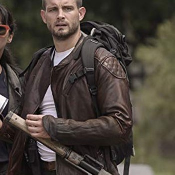 Nico Tortorella The Walking Dead Brown Leather Jacket