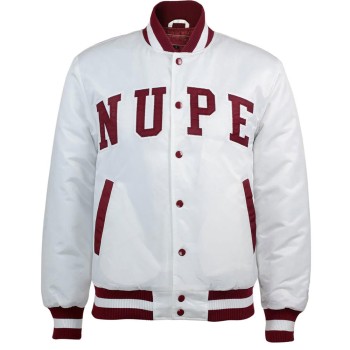 Nupe White Varsity Jacket