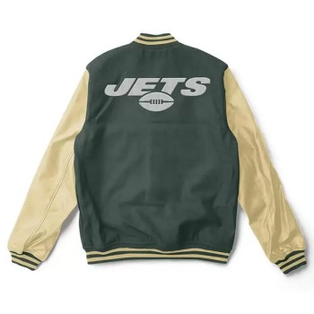 Ny Jets Green And Cream Varsity Jacket