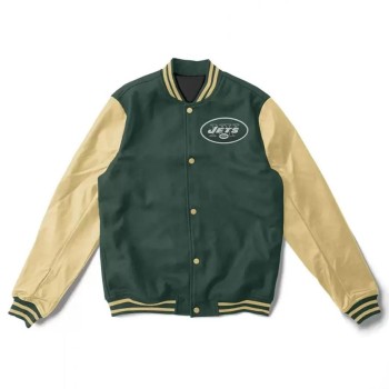 Ny Jets Green And Cream Varsity Jacket