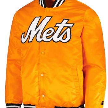 NY Mets Orange Varsity Jacket