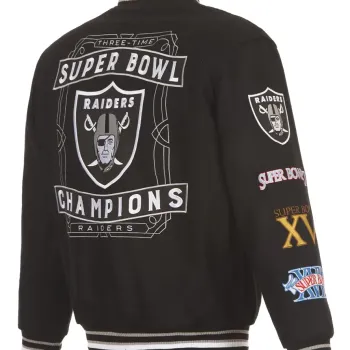Oakland Raiders Black Contender Wool Jacket