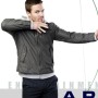 Stephen Amell Arrow Oliver Queen Grey Leather Jacket