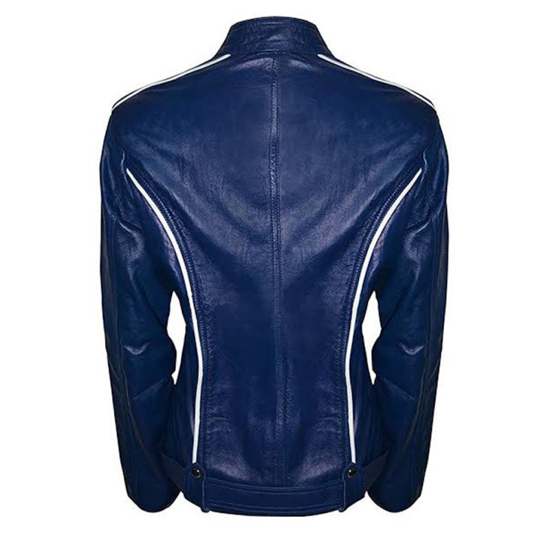 Once Upon a Time Emma Swan Blue Leather Jacket Once Upon a Time Emma Swan Blue Leather Jacket