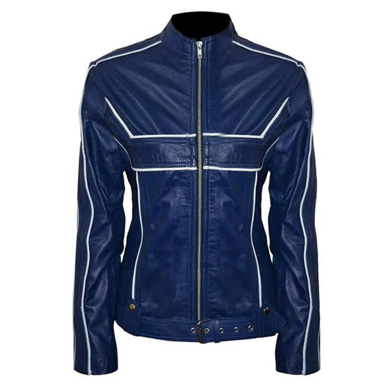 Once Upon a Time Emma Swan Blue Leather Jacket Once Upon a Time Emma Swan Blue Leather Jacket