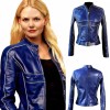 Once Upon a Time Emma Swan Blue Leather Jacket Once Upon a Time Emma Swan Blue Leather Jacket