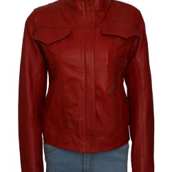 Emma Swan Once Upon a Time Season 6 Red Leather Jacket