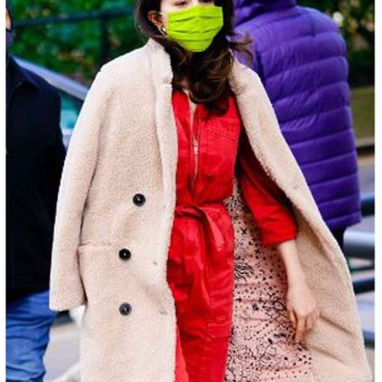 Only Murders in the Building Mabel Mora Double Breasted Sherpa Coat
