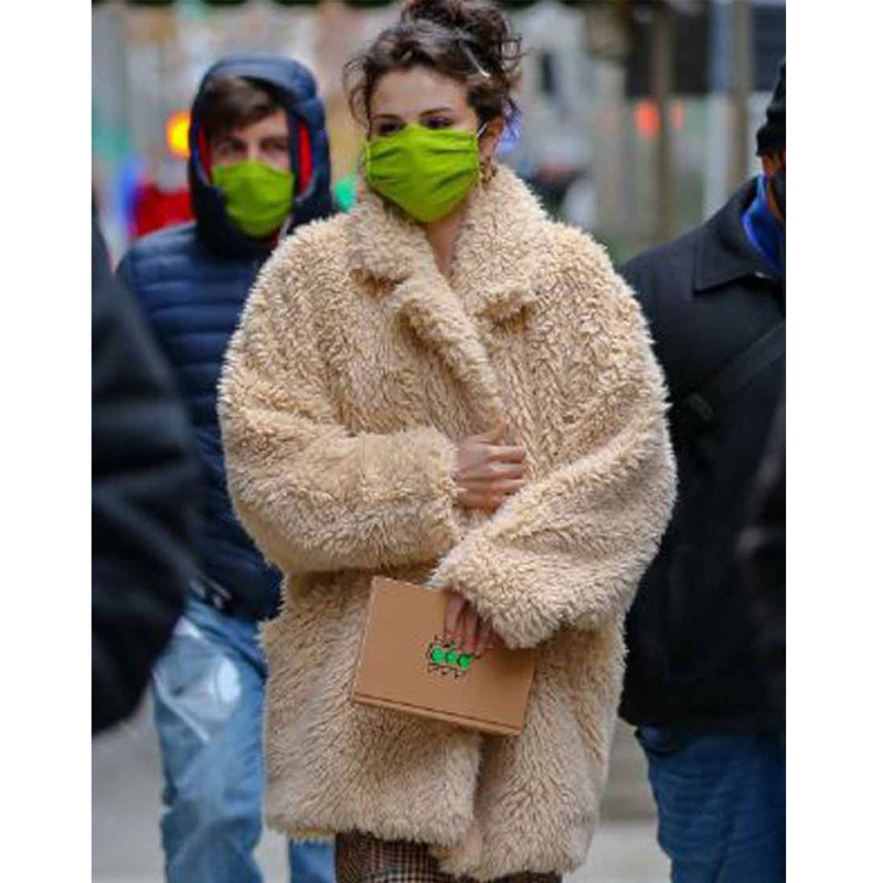 Selena Gomez Only Murders in the Building Fur Peacoat Selena Gomez Only Murders in the Building Fur Peacoat