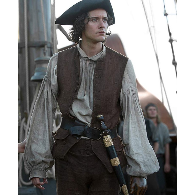 Outlander S04 Cesar Domboy Brown Vest