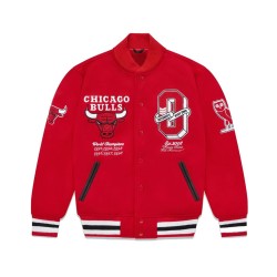 OVO Chicago Bulls Varsity Red Jacket