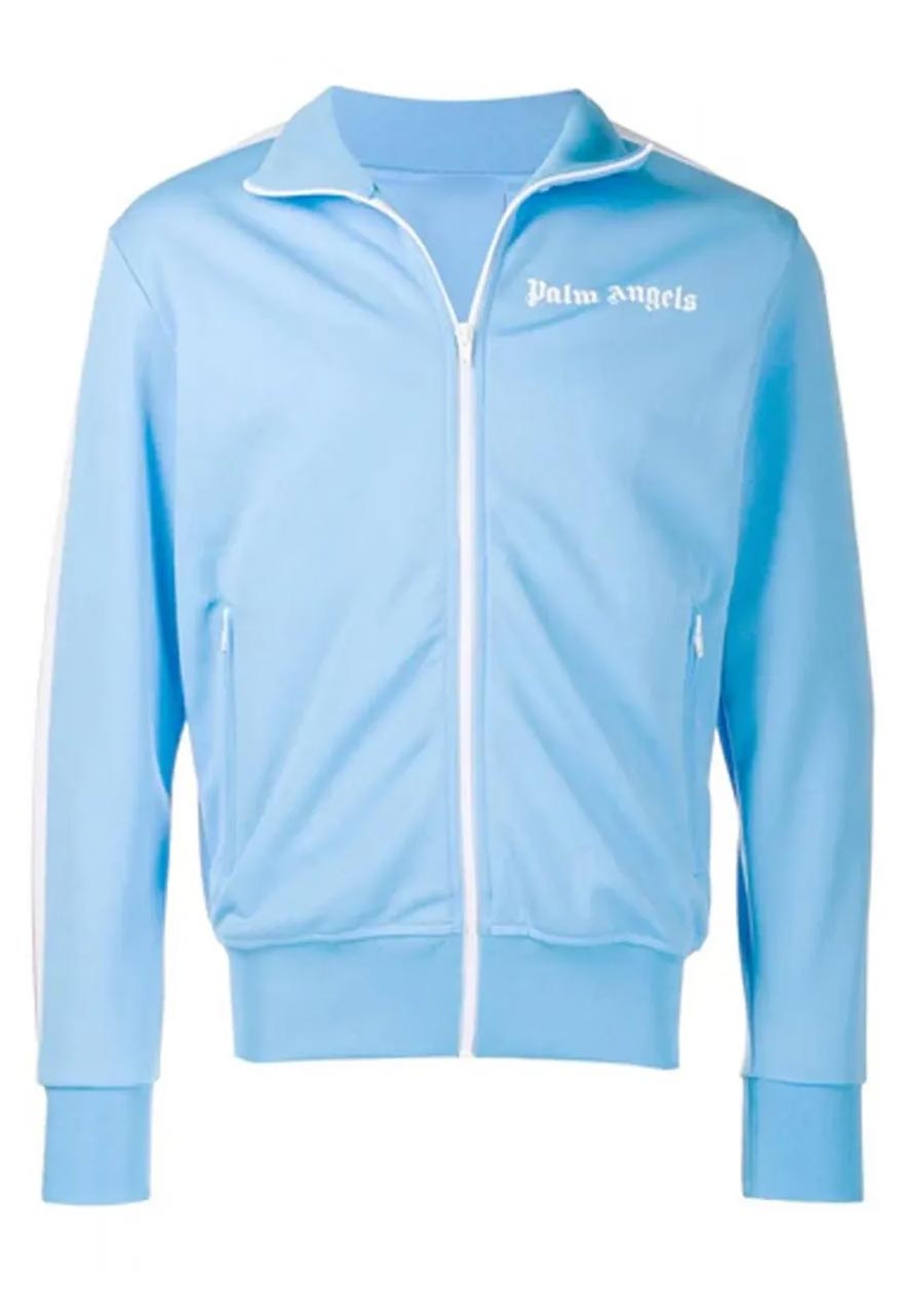 Palm Angels Track Taped Blue Jacket - Films Jackets