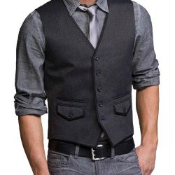 Men's Party Wear Grey Vest