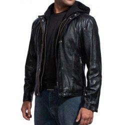 Paul Walker Leather Jacket with Hoodie