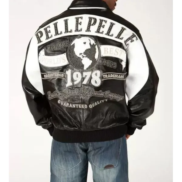 Pelle Pelle Black And White Worlds Best 1978 Studded Jacket Pelle Pelle Black And White Worlds Best 1978 Studded Jacket