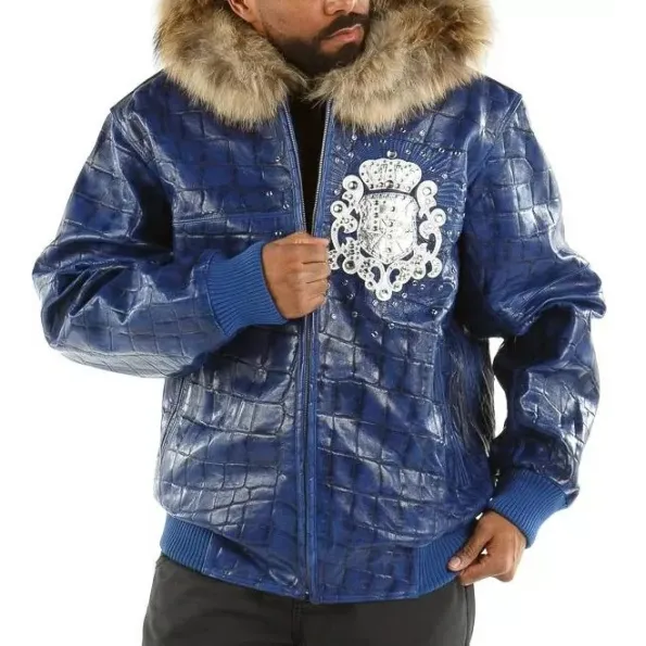 Pelle Pelle Crest Blue Leather Jacket Pelle Pelle Crest Blue Leather Jacket