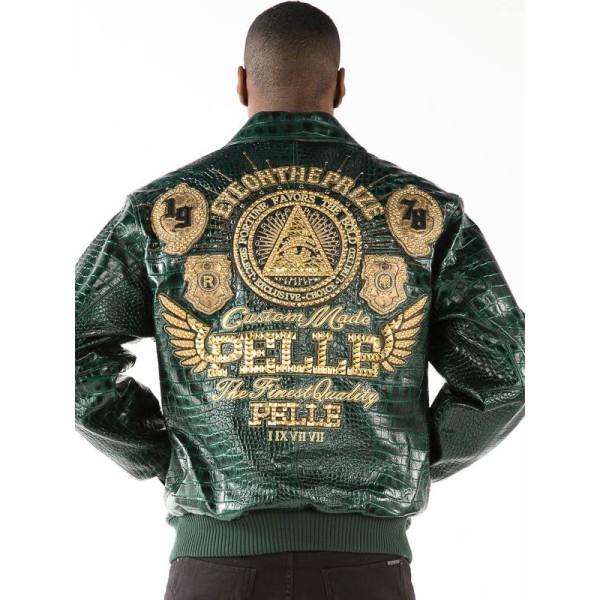 Pelle Pelle Men's Eye On The Prize Green Jacket Pelle Pelle Men's Eye On The Prize Green Jacket