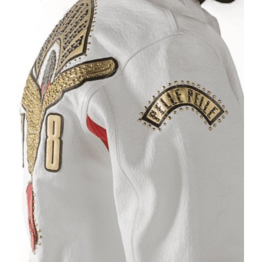 Pelle Pelle Men's White World Tour Jacket Pelle Pelle Men's White World Tour Jacket