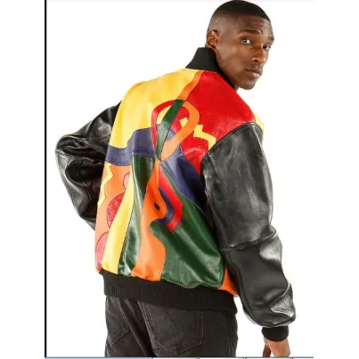 Pelle Pelle Orange Plush Picasso Multi Jacket Pelle Pelle Orange Plush Picasso Multi Jacket