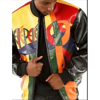Pelle Pelle Orange Plush Picasso Multi Jacket Pelle Pelle Orange Plush Picasso Multi Jacket