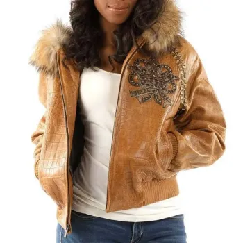 Pelle Pelle Womens Vintage Hooded Brown Jacket