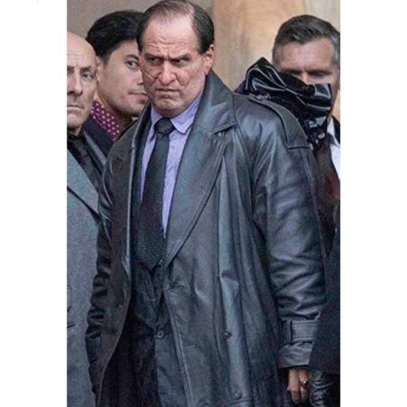 Batman The Penguin Double Breasted Leather Coat Batman The Penguin Double Breasted Leather Coat