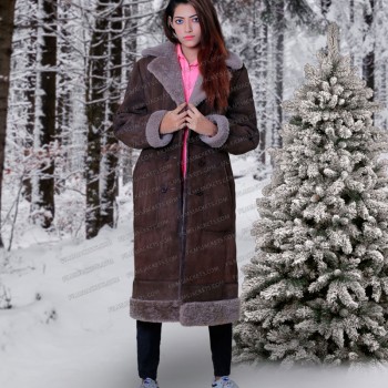 Perry Mattfeld In The Dark Double Breasted Coat
