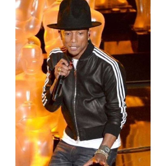 Pharrell Williams Bomber Leather Jacket