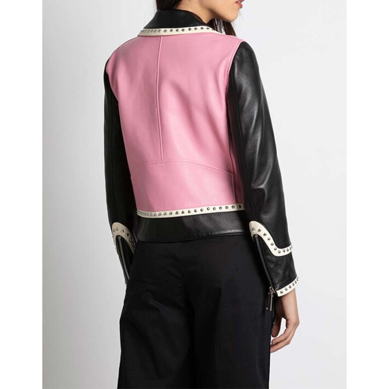 Pink Studded Leather Jacket Pink Studded Leather Jacket