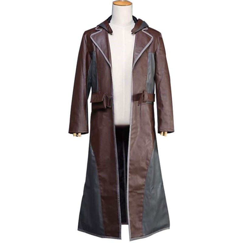 PUBG Trench Leather Coat with Hoodie