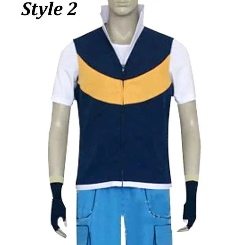 Pokemon Ash Ketchum Cotton Blue Vest Pokemon Ash Ketchum Cotton Blue Vest