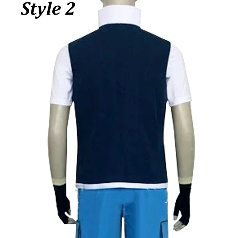 Pokemon Ash Ketchum Cotton Blue Vest Pokemon Ash Ketchum Cotton Blue Vest