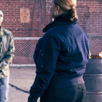 Queen Latifah The Equalizer Blue Bomber Jacket