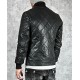 David Beckham Quilted Black Leather Jacket