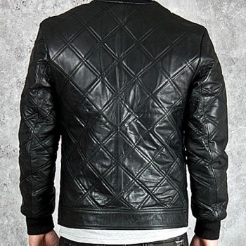 David Beckham Quilted Black Leather Jacket