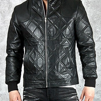 David Beckham Quilted Black Leather Jacket