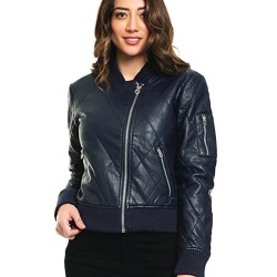 The 100 Lindsey Morgan Bomber Black Leather Jacket