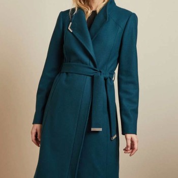 Rachael Leigh Cook Love Guaranteed Teal Coat