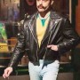 Rami Malek Bohemian Rhapsody Motorcycle Black Leather Jacket