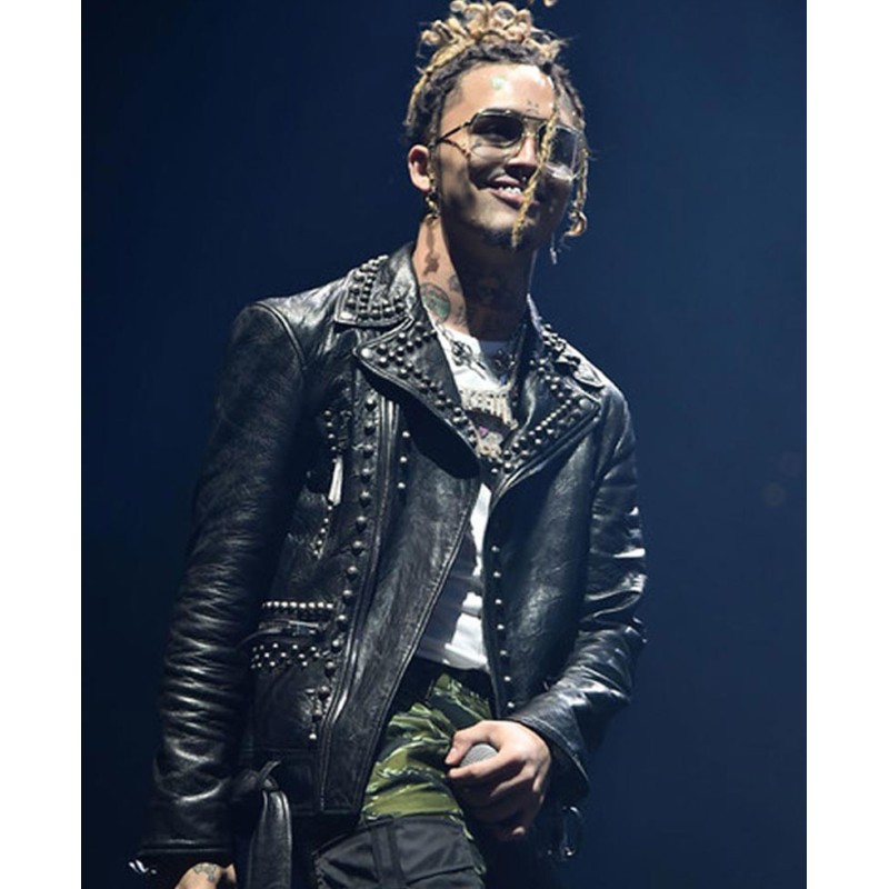 Lil Pump Studded Biker Leather Jacket Lil Pump Studded Biker Leather Jacket