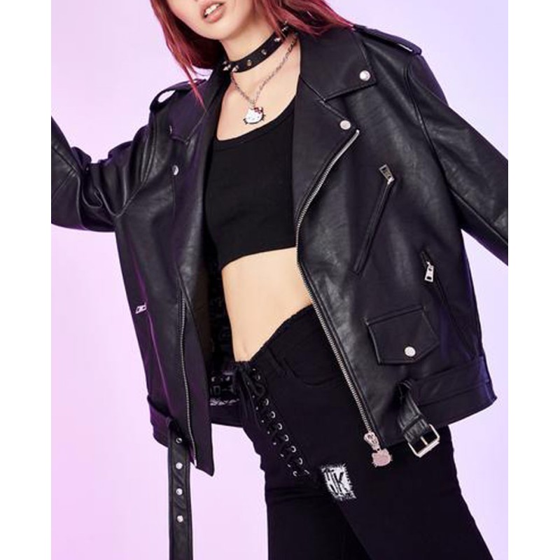 Hello Kitty Dolls Kill Rebel Girl Biker Leather Jacket Hello Kitty Dolls Kill Rebel Girl Biker Leather Jacket