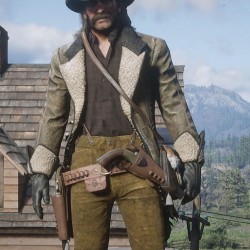 Shearling RDR2 Arthur Morgan Fringe Leather Vest - Films Jackets