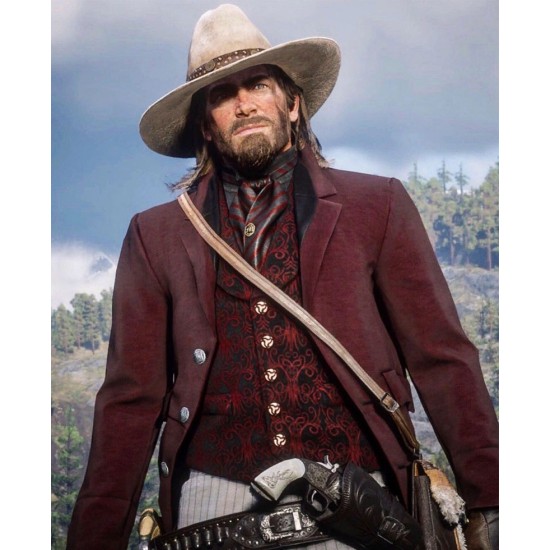 Red Dead Redemption 2 Arthur Maroon Blazer Style Coat