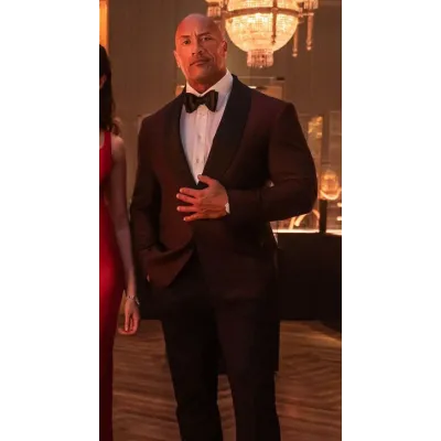 Red Notice Dwayne Johnson Maroon Blazer Red Notice Dwayne Johnson Maroon Blazer
