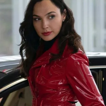 Red Notice The Bishop Red Leather Coat