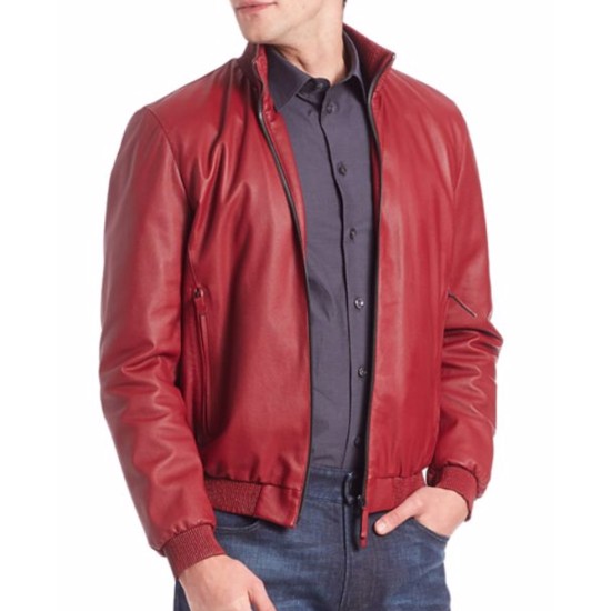 Men's Casual Wear Reno Red Leather Jacket
