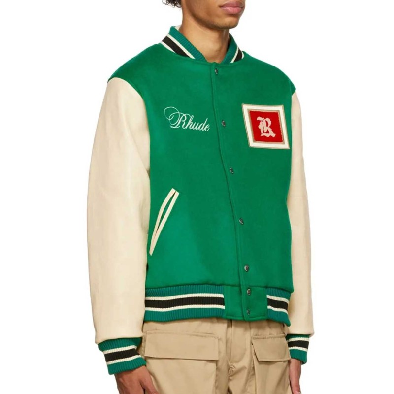 Rhude Varsity Green Jacket Rhude Varsity Green Jacket