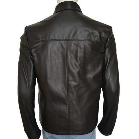 Bobby Cannavale Vinyl Black Leather Jacket