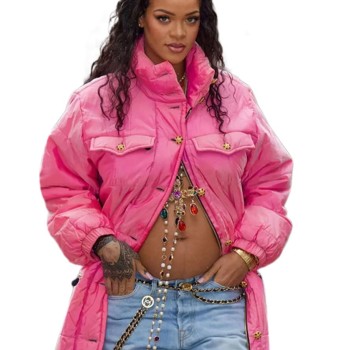 Rihanna Pink Coat
